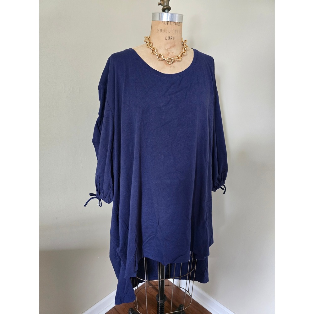 Roaman's navy blue oversized tunic top 5X 38/40